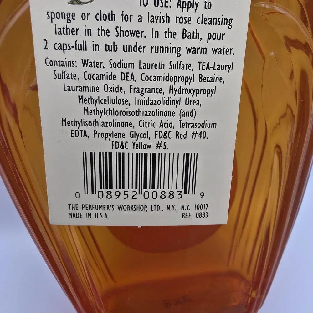 Perfumers Workshop Tea Rose RoseTherapy Bath & Shower Gel 8 fl oz Vintage Bottle
